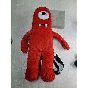 Yo Gabba Gabba Muno 18" Red Plush Backpack Character Zippered 2014 Animations